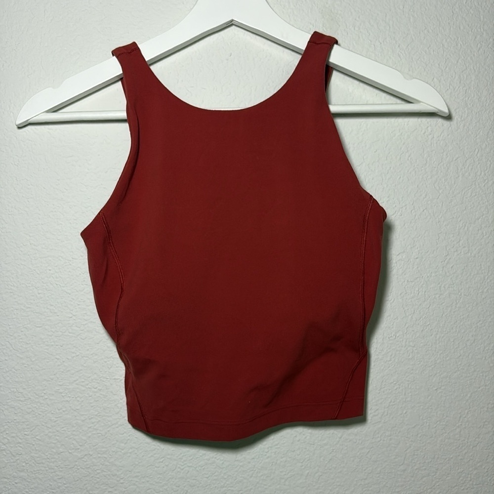 Lululemon Align High Neck Rust Tank Top Cayenne size 2 - Picture 3 of 5